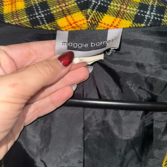 Yellow Plaid Women's Jacket by Maggie Barnes Clueless - Picture 8 of 8